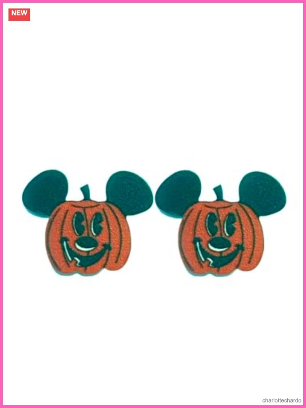 Pumpkin Mouse Stud Earrings Acrylic Halloween Fall Gift for Women